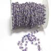 Beautiful 20 feet amethyst Faceted roundels with 92.5 Sterling Silver Vermeil Wire Chain